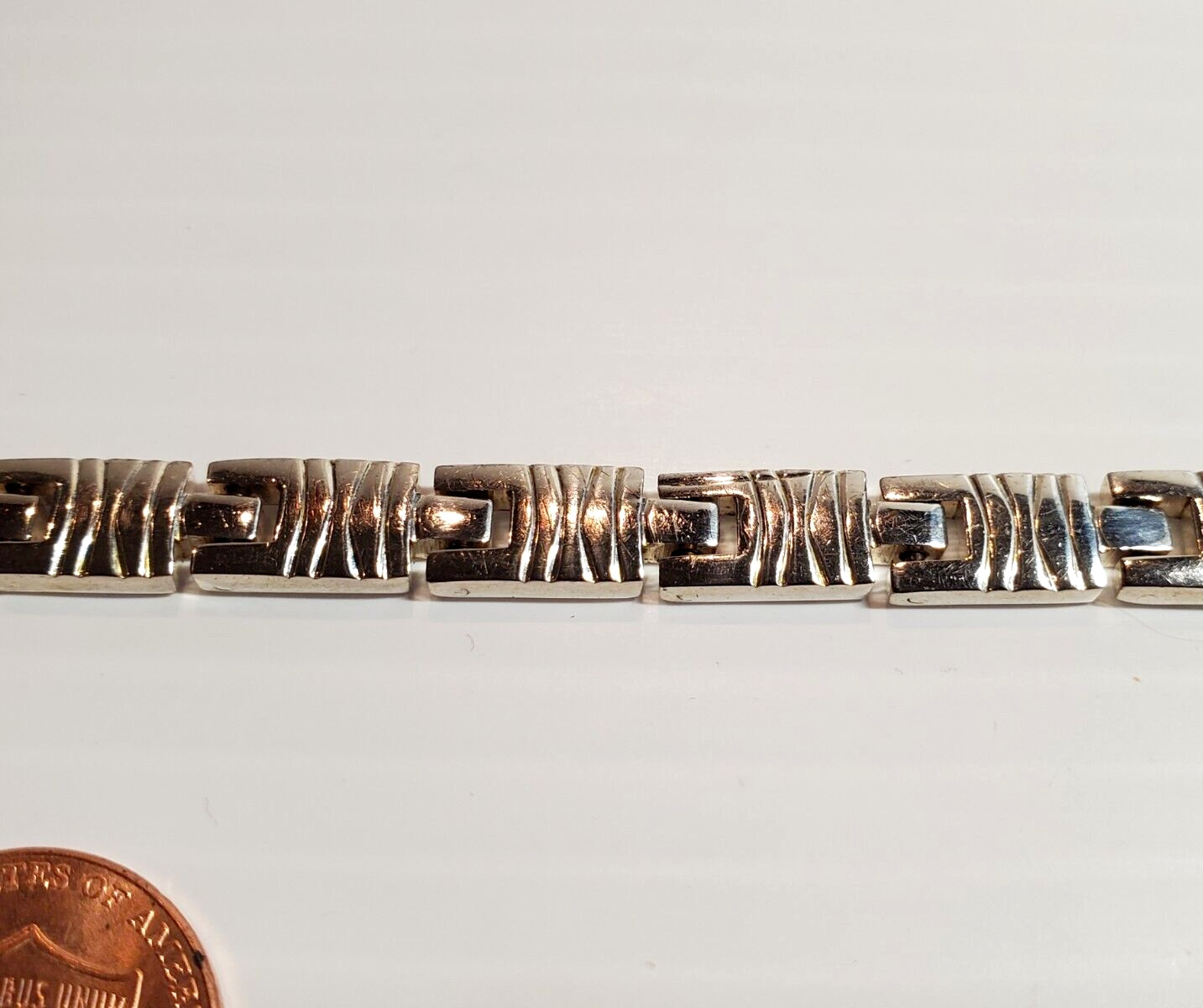 Solid 925 Sterling Silver Contemporary Bracelet 7.9 – 8in Modern Designer 22.7g