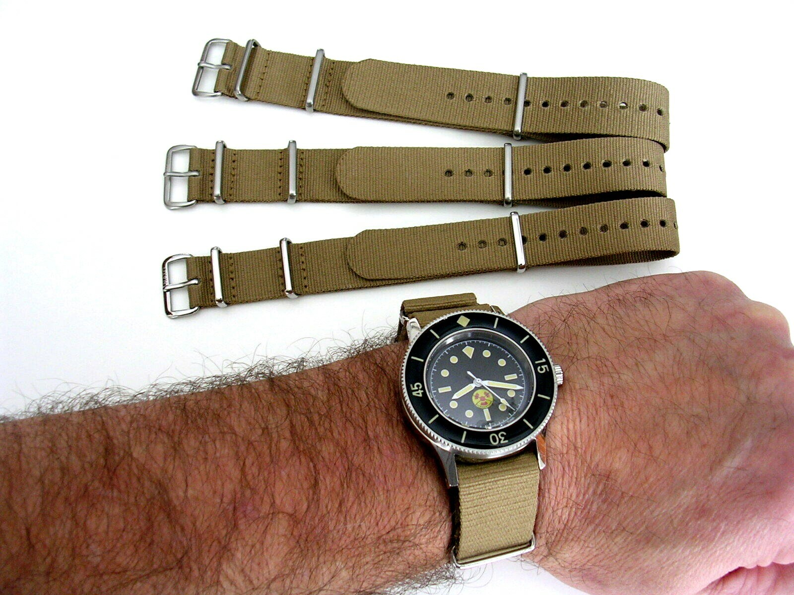 NATO G10 Khaki Brown Ballistic Nylon Military watchband strap IW SUISSE 18 20 22