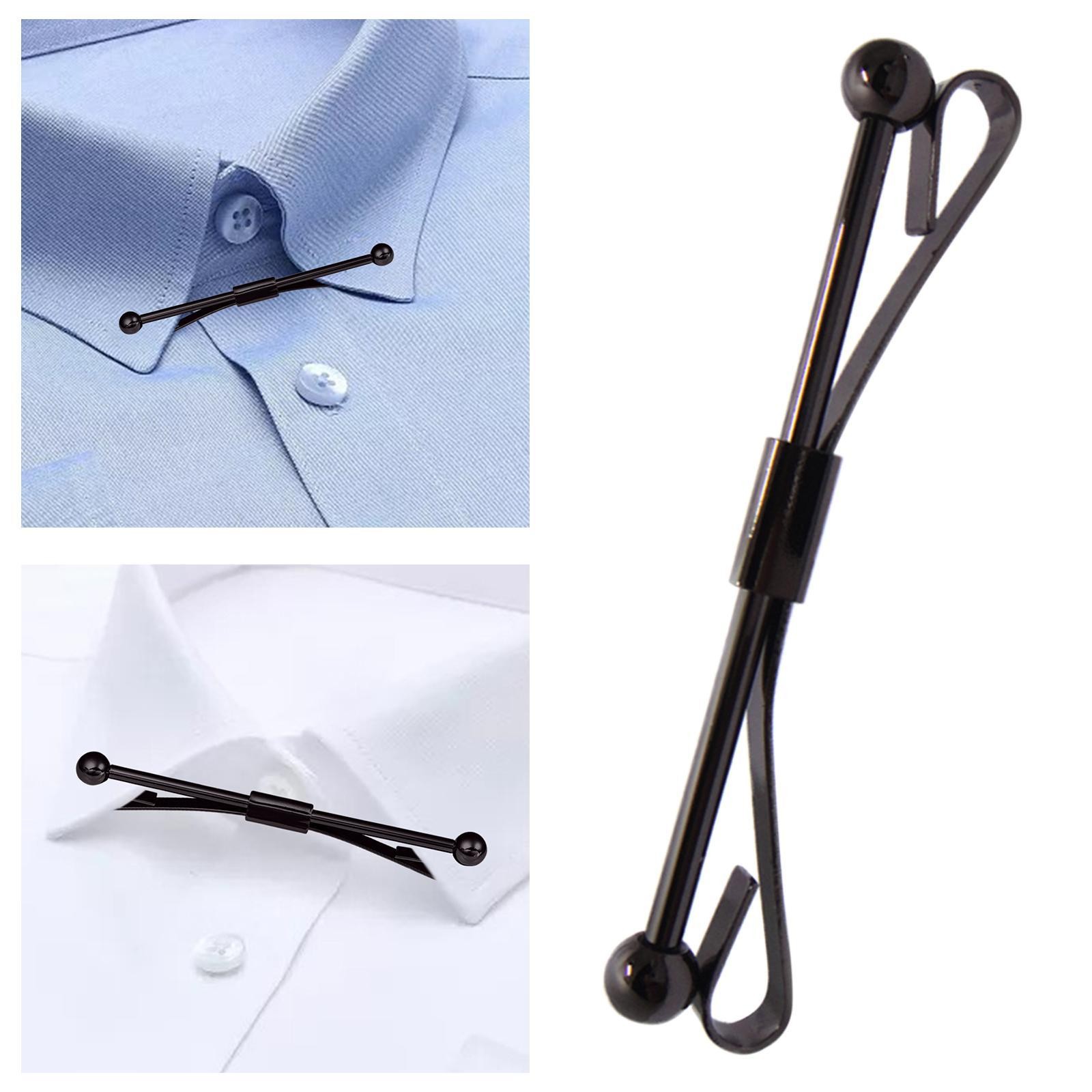 Tie Classic Clips Tie Collar Bar Pin Black for Gentlemen Shirt Suit Wedding