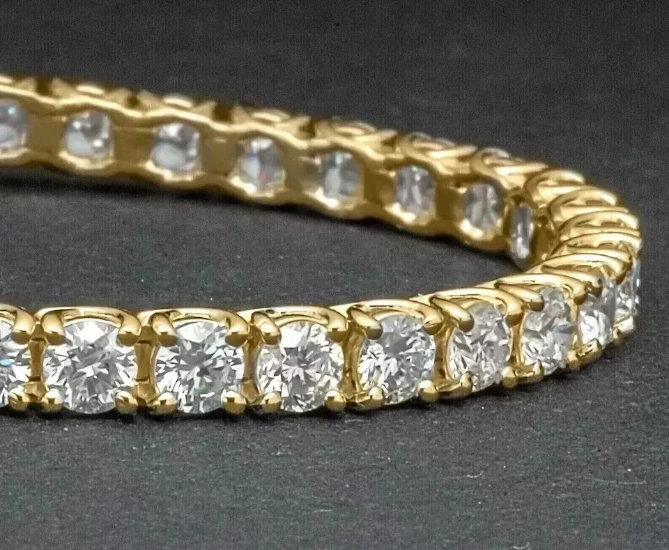 5Ct Round Cut Lab Created Diamond Women’s Tennis Bracelet 14K Yellow Gold Plated