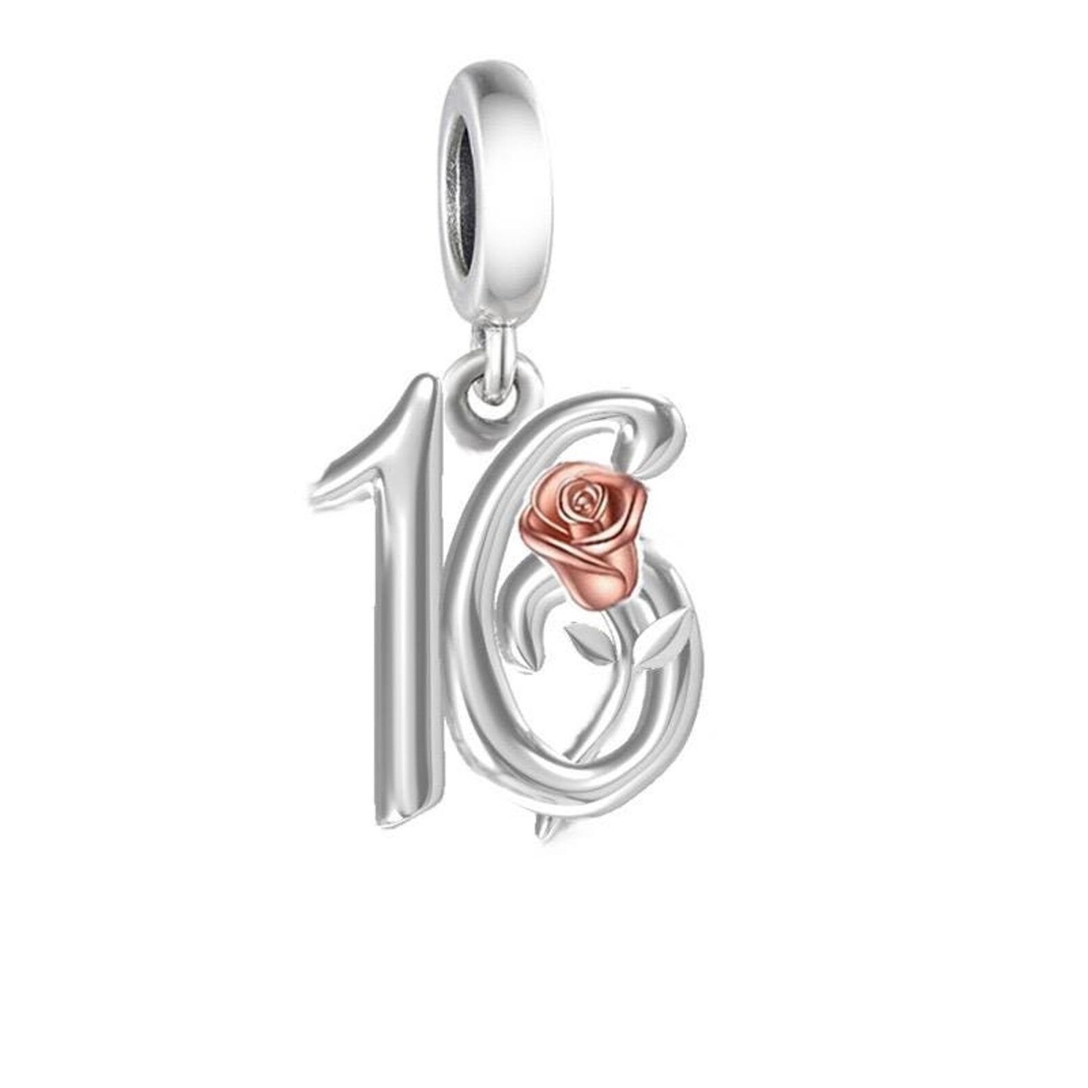 💜 925 Sterling Silver 16th Birthday Charm Sweet 16 Gift for Daughter Charm