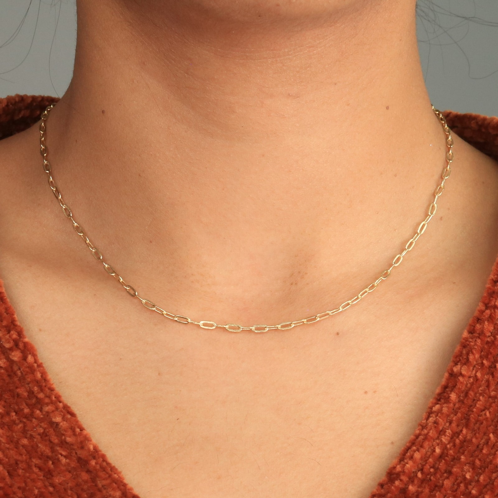 10k Yellow Gold Paperclip 2mm-9mm Chain Cable Rolo Necklace Mens Womens 16″-30″