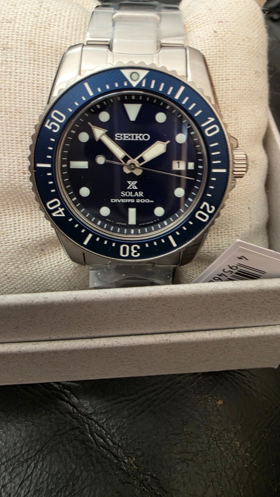 SEIKO ProspeX SNE585P1 Diver’s 200m Watch BLUE Date Steel Sapphire Sunray Scuba