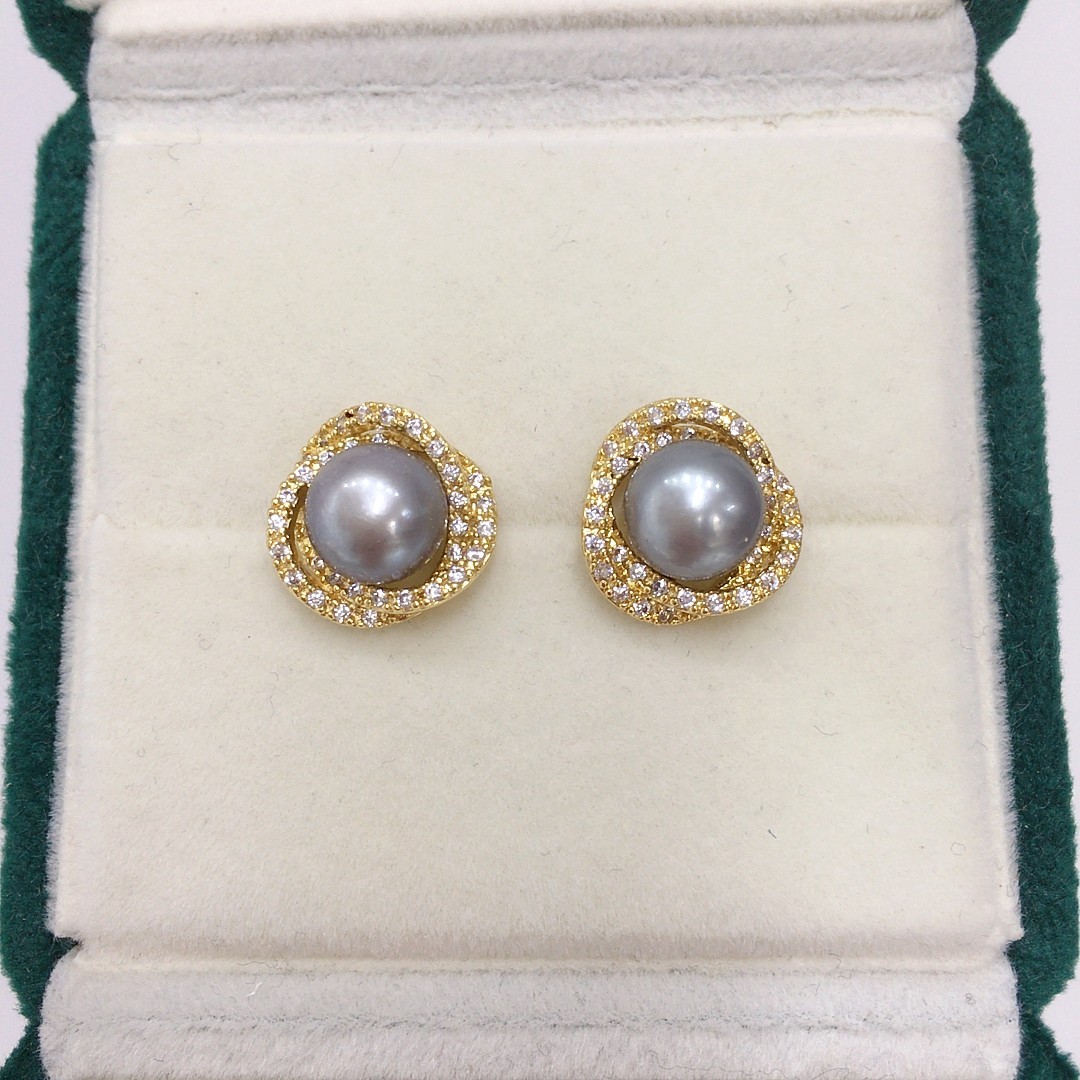 Pearl earrings , Silver Earrings , handmade earrings for women, AAAAA quality