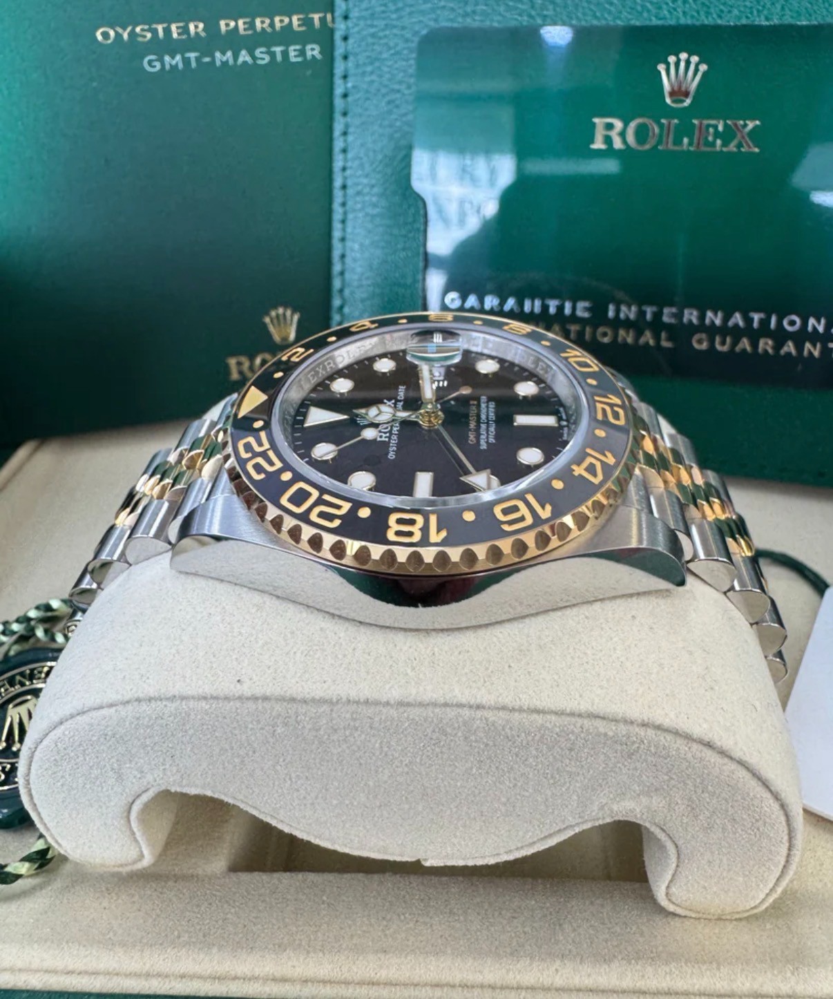 Rolex GMT-Master II 126713GRNR Gold and Silver Jubilee Bracelet with Black Bezel