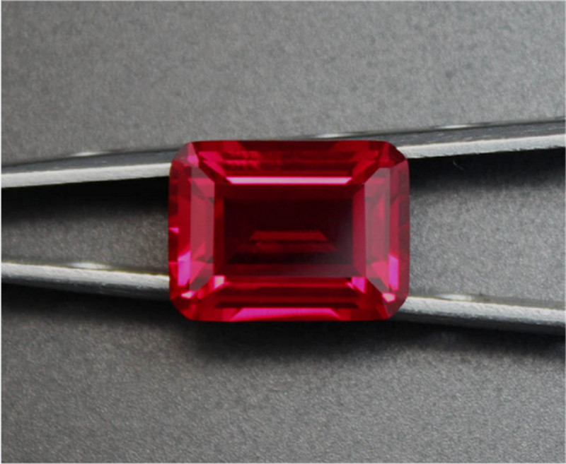 Top Lab-Created Emerald Cut Pigeon Blood Red Ruby AAAA+ Loose Gemstone 4X6mm