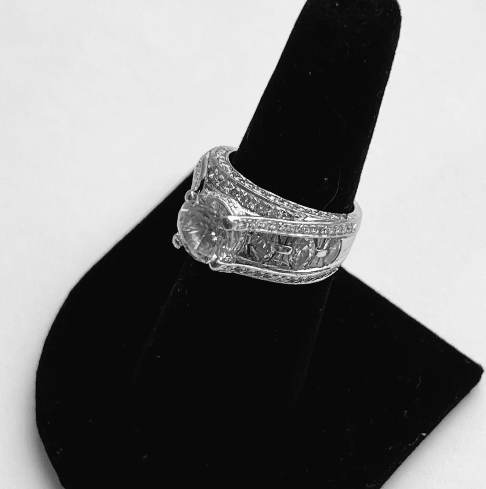 JB Star Platinum Wide Semi Mount Marquis & Tapered Baguette Diamond Ring!