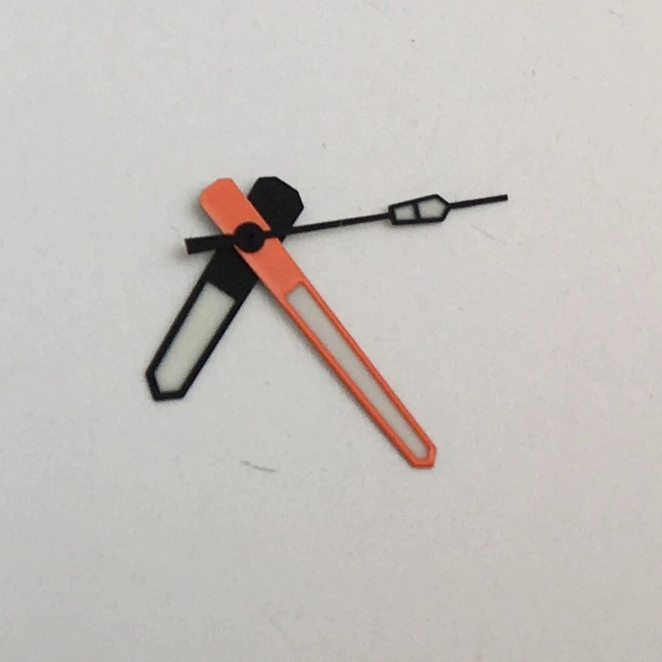 1 Set Watch Hand Set Black Orange 9x13x13mm For NH35 NH36