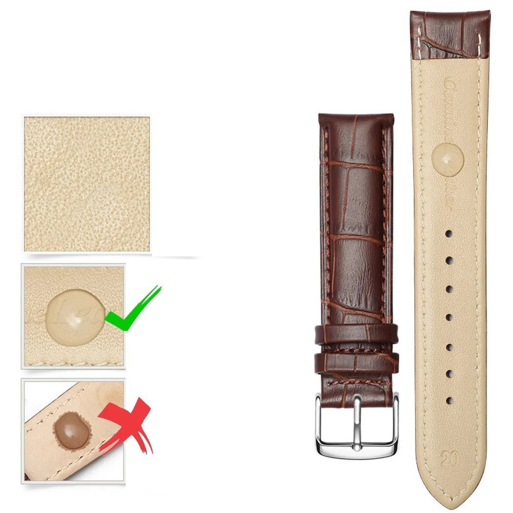12mm 14mm 16mm 17mm 18mm 20mm 21mm 22mm Genuine Leather Watch Band Replacement