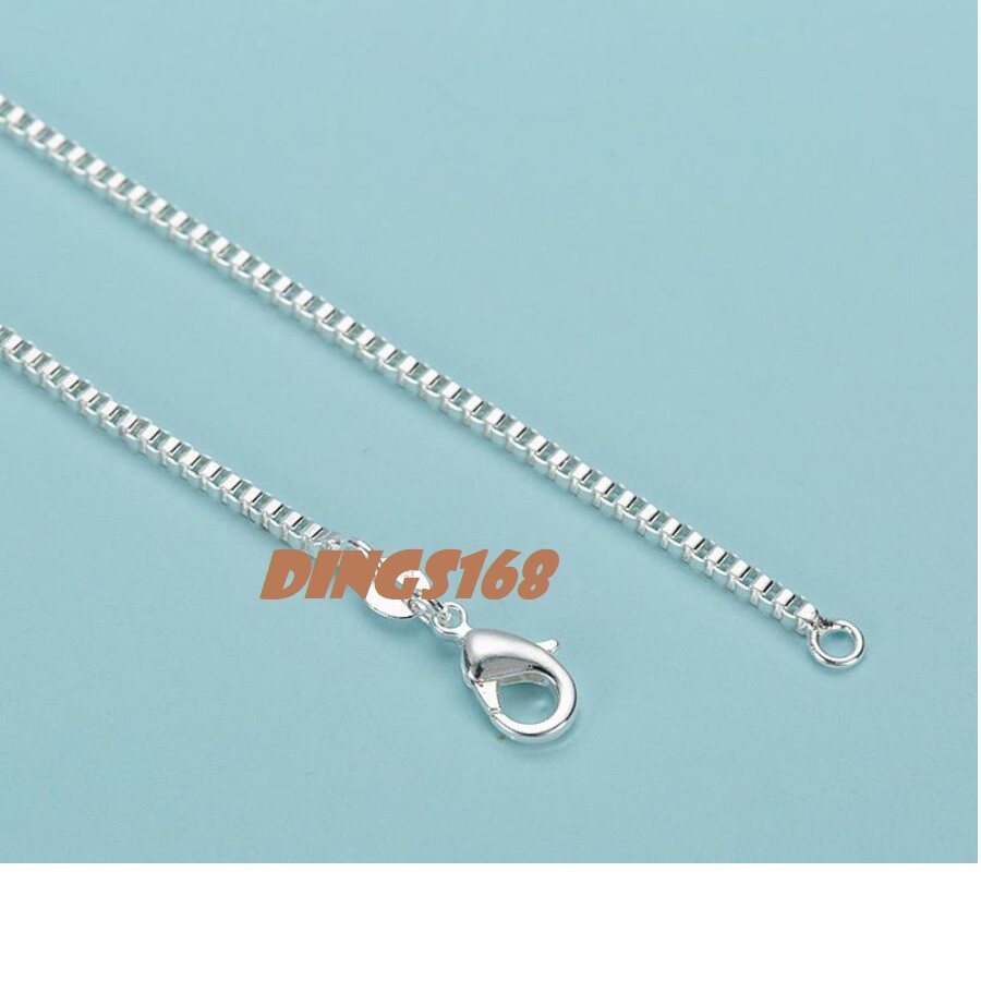 Men &Women’s Genuine 925 Sterling Silver Tarnish-Free Classic Box Chain Necklace