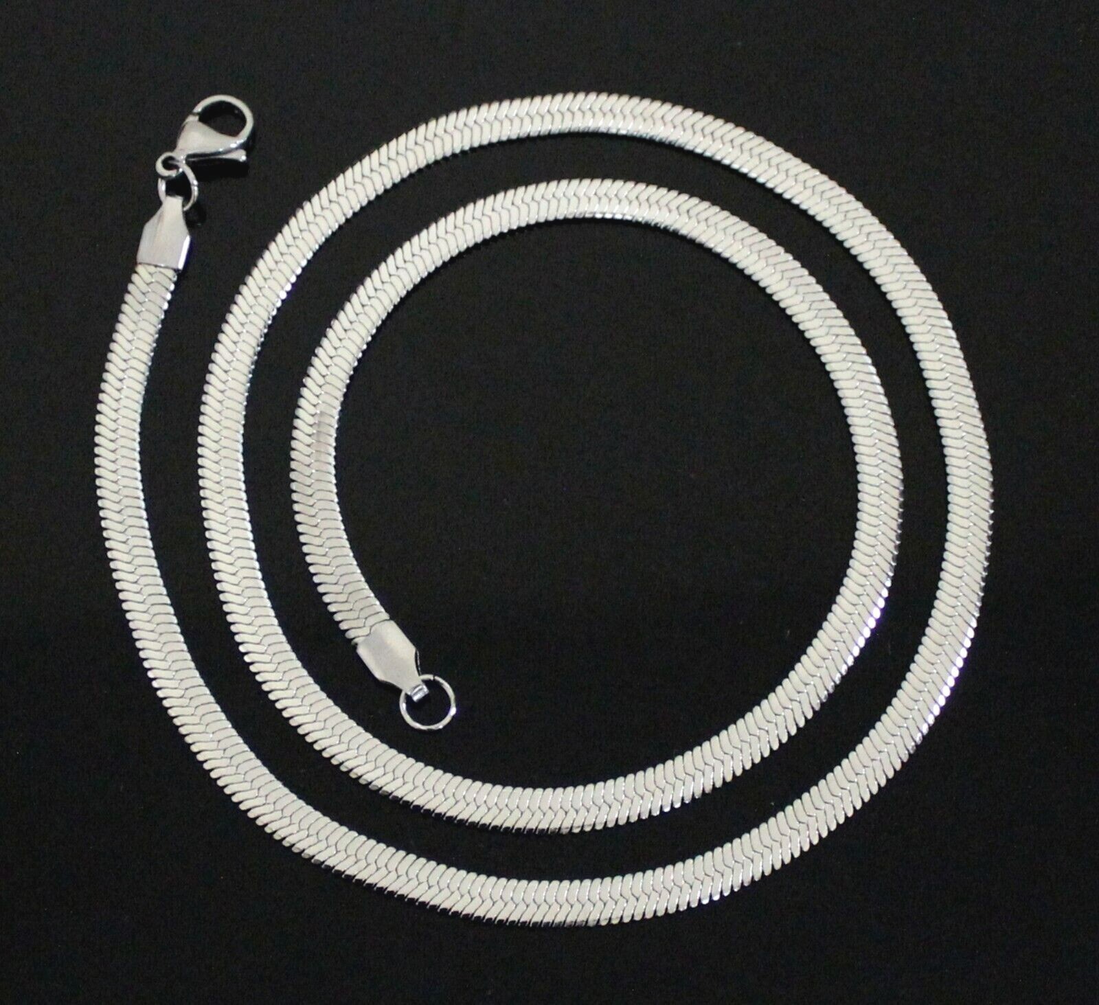 Stainless Steel Flat Chain Classic Necklace Men Women Jewelry 16″-24″