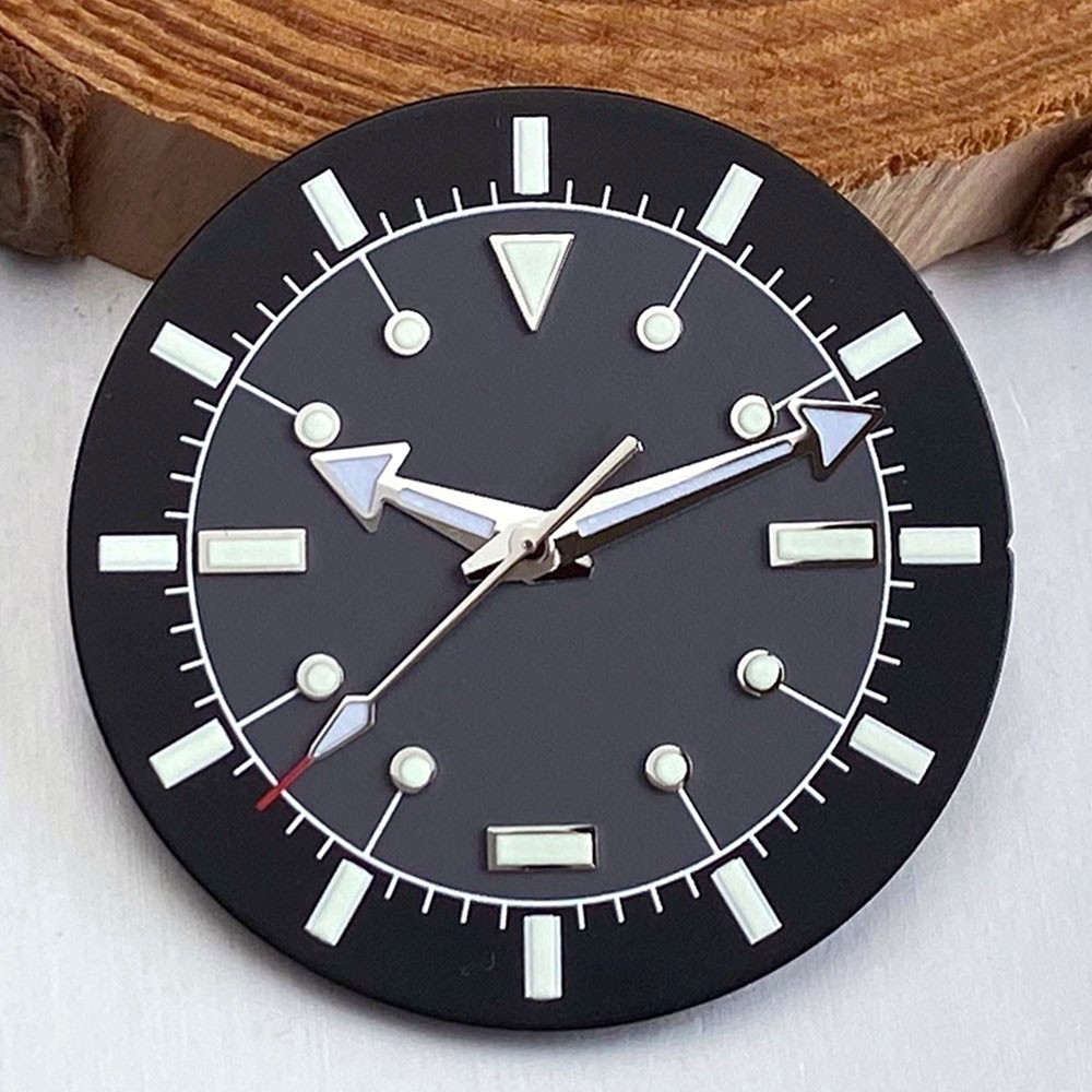 33.5mm Watch Dial Hand Black Blue Set Luminous Fit NH35 NH36 ETA 2824 PT500 Movt