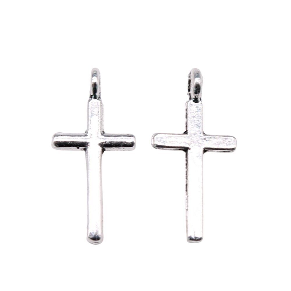 600 Pcs Tibetan Silver Cross Charms Pendant 16x7MM DIY Jewelry Making C15251