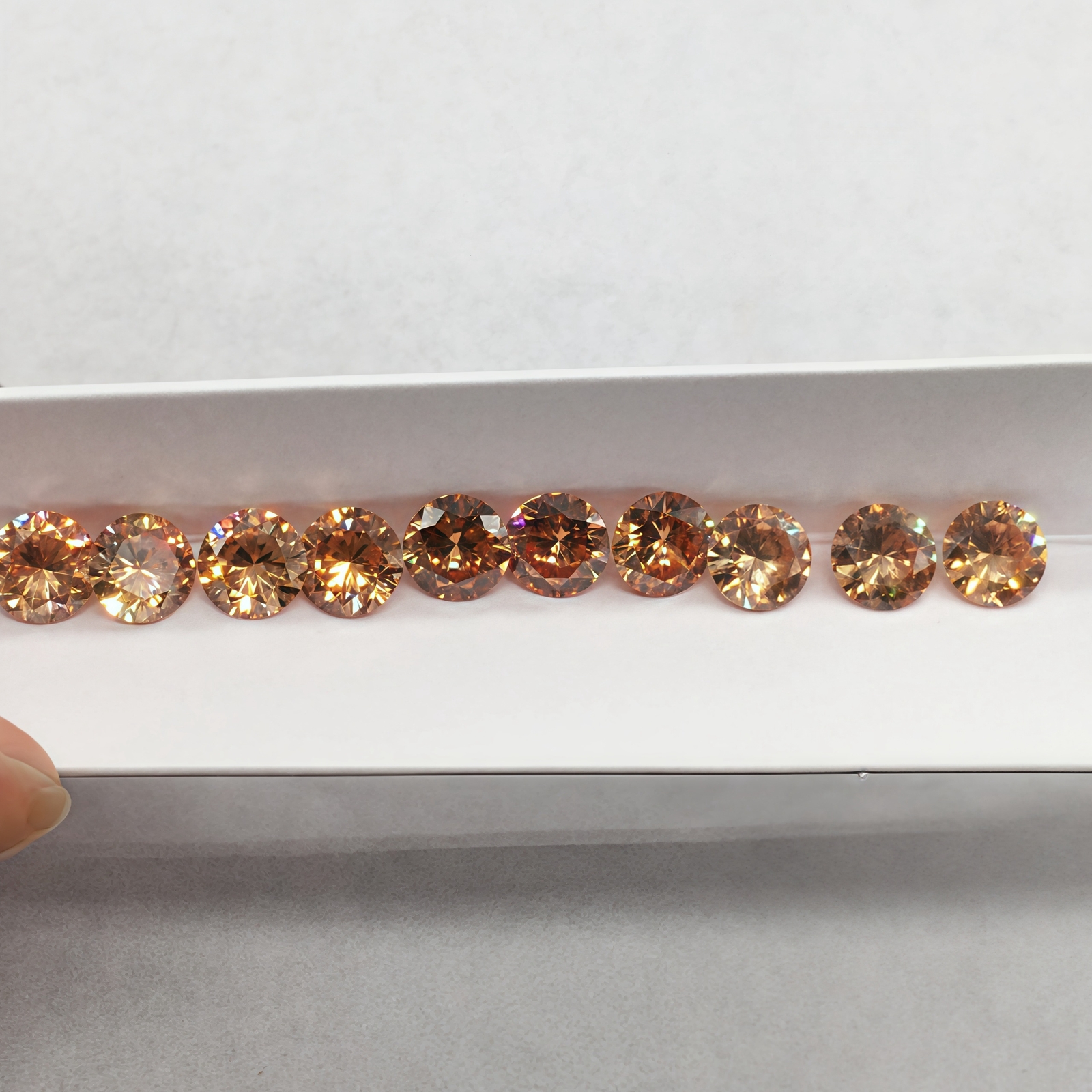 Various Colors 5-9mm Round Brilliant Loose Moissanite Stone Pink Excellent W.GRA