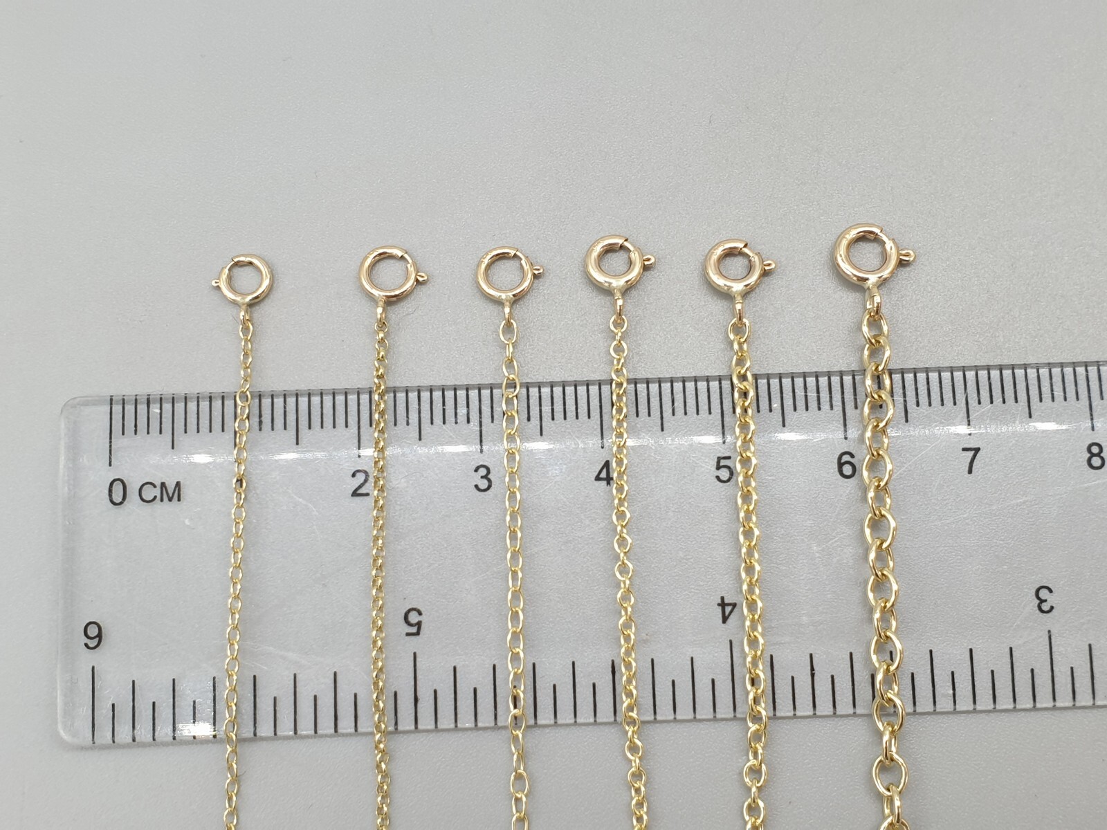 9k 9ct yellow gold two clasp extender safety chain connector extension 0.5″ – 4″