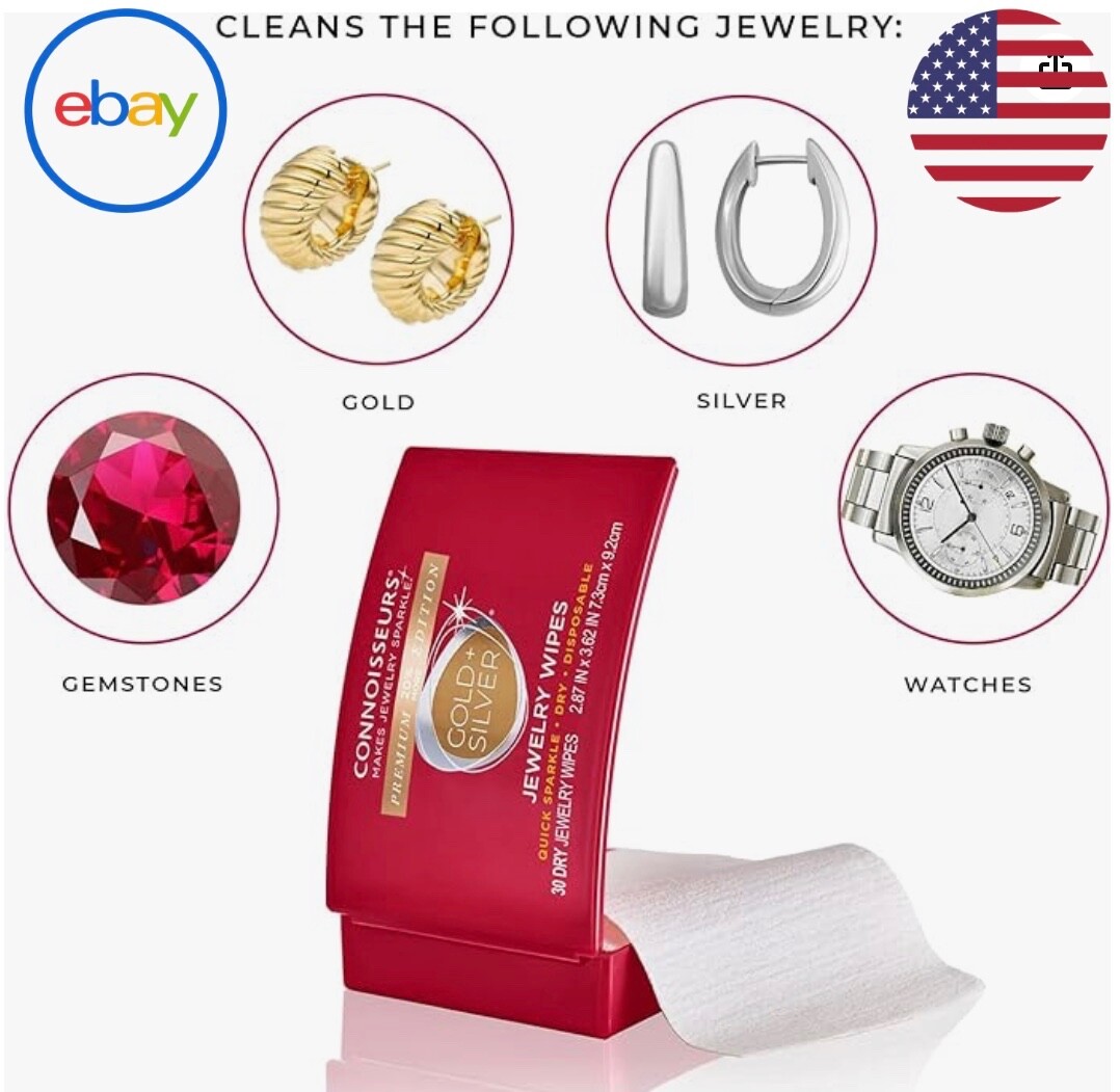 Connoisseurs Jewelers Jewelry Cleaning Cleaner Wipes One Container of 25 wipes