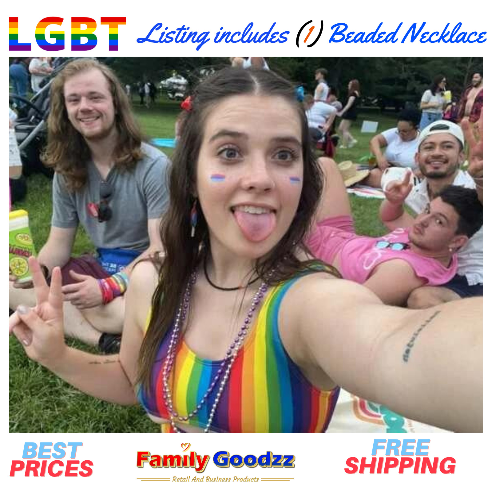 🌈 LGBT Rainbow Gay Pride Multi-Colored Bead Necklace, Buy 1 get 1 at 50%