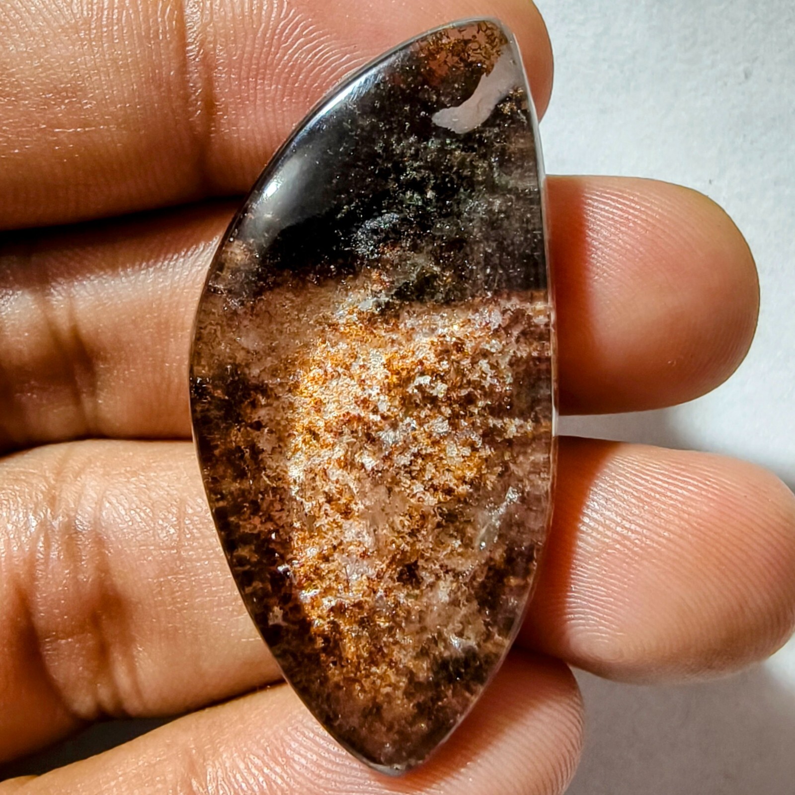 72 Cts Natural Garden Quartz Cabochon Gemstone 44.4×21.7×11.1 MM