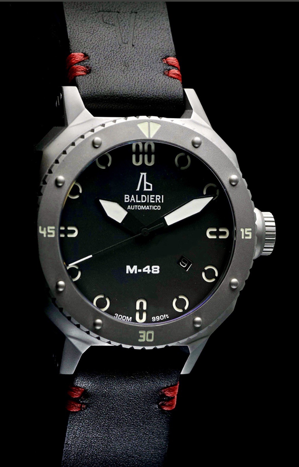 Baldieri MAGNUM M48 INOX AB0061SS-BKD Limited 055/150 WR 30ATM Swiss Automatic