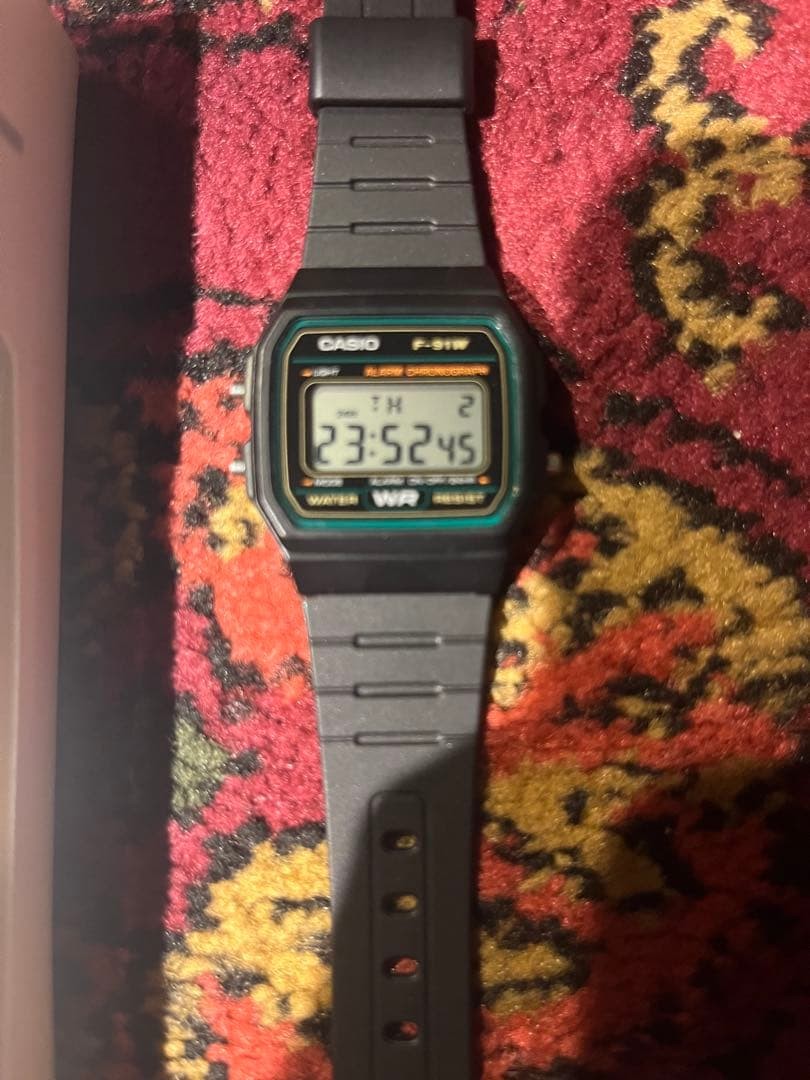 Cheap Casio F 91W 3JH Green Watch