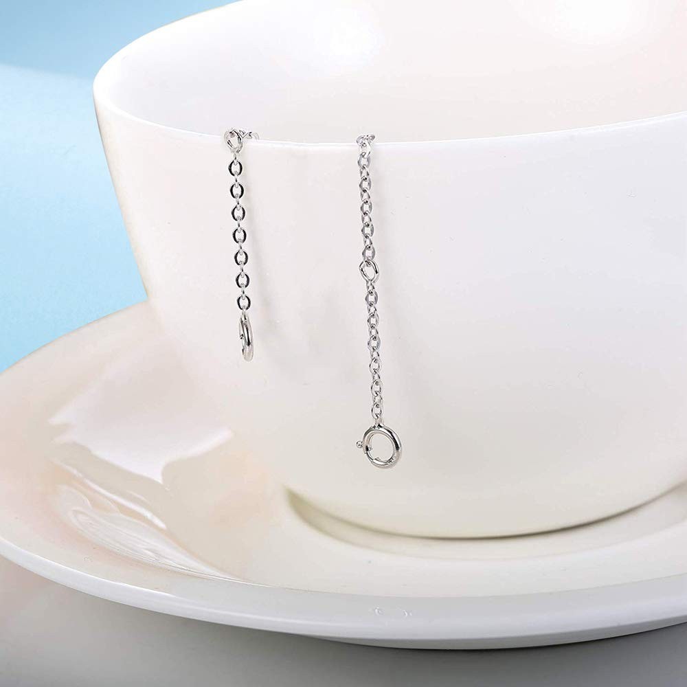 Sterling Silver Necklace Extenders Set of 2 – Adjustable 2″ & 5″ or 3″ & 4″ Chai