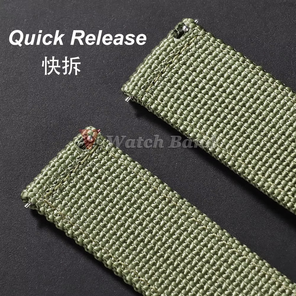 Canvas Quick Release Watch Strap 18,20,22,24mm Military Fabric Band Men Women