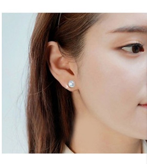 925 Sterling Silver Genuine Cultured Freshwater 7mm Pearl Stud Earrings Gift Box