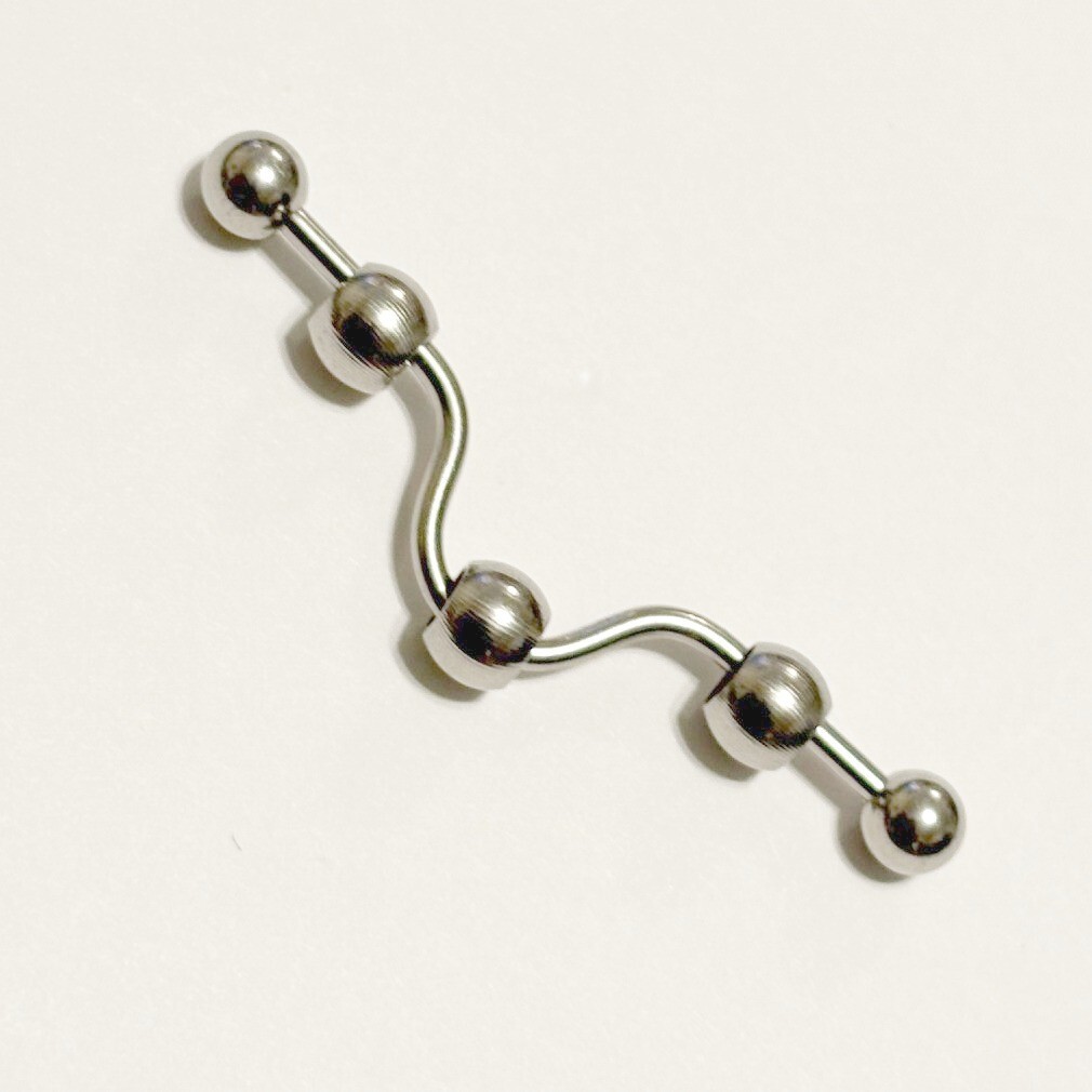 3 Balls DIP Style INDUSTRIAL BARBELL 316L Surgical Steel 14g 1-1/2″ Length.