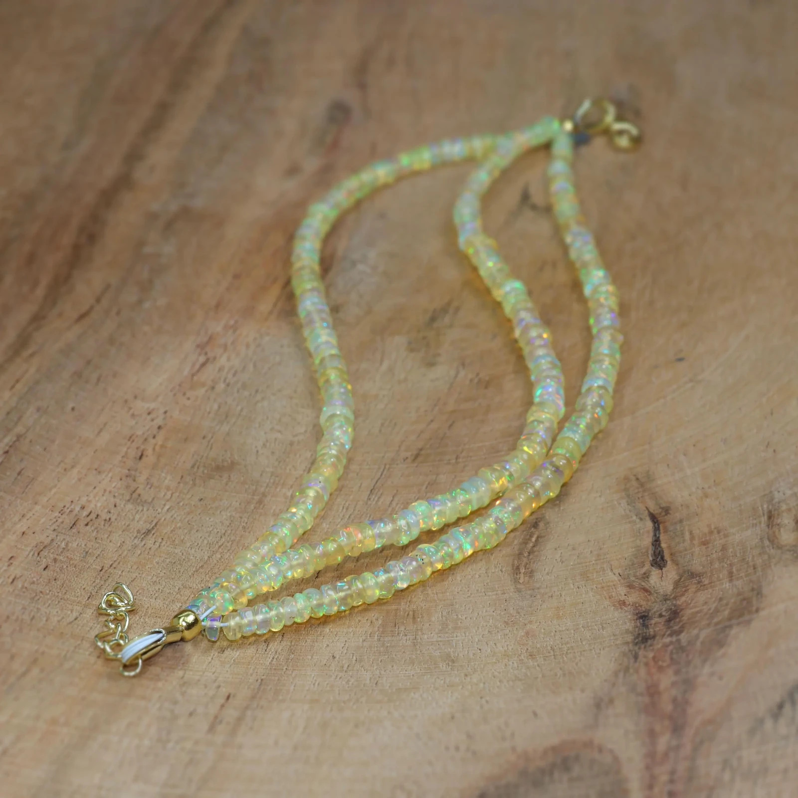 Genuine Yellow Opal Dainty Bracelet, Natural Fire Opal Three Beads Bracelet