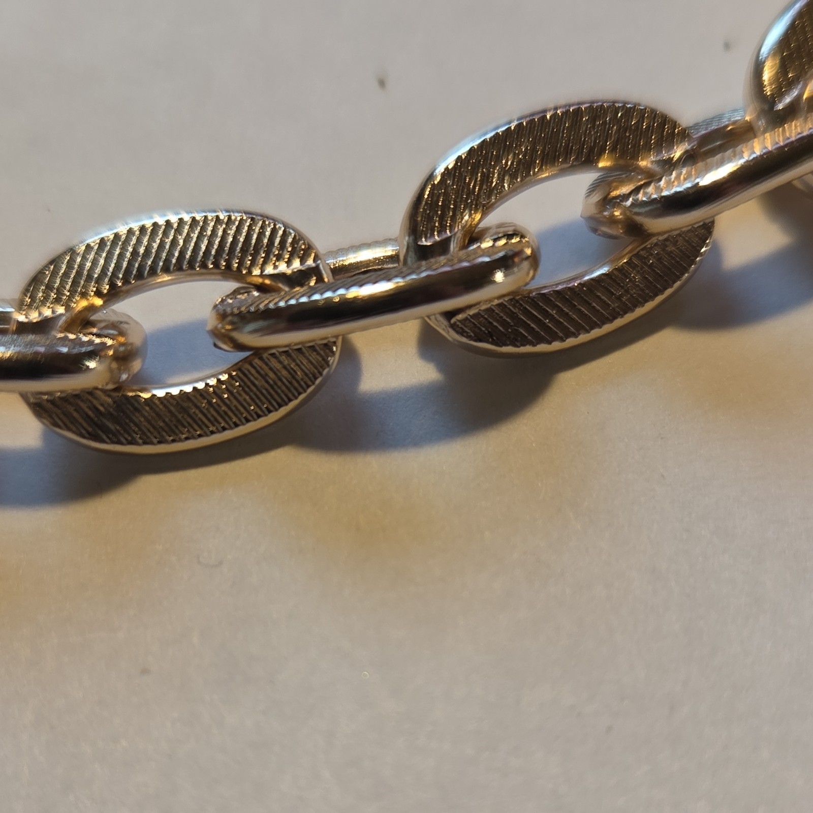 West Germany Silver Tone Oval Link Chain Necklace, Metal, No Stone