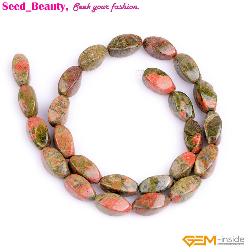 Natural Gemstone Stone Twist Beads Jewelry Making 15″ Loose 8x16mm Bead 24-25Pcs