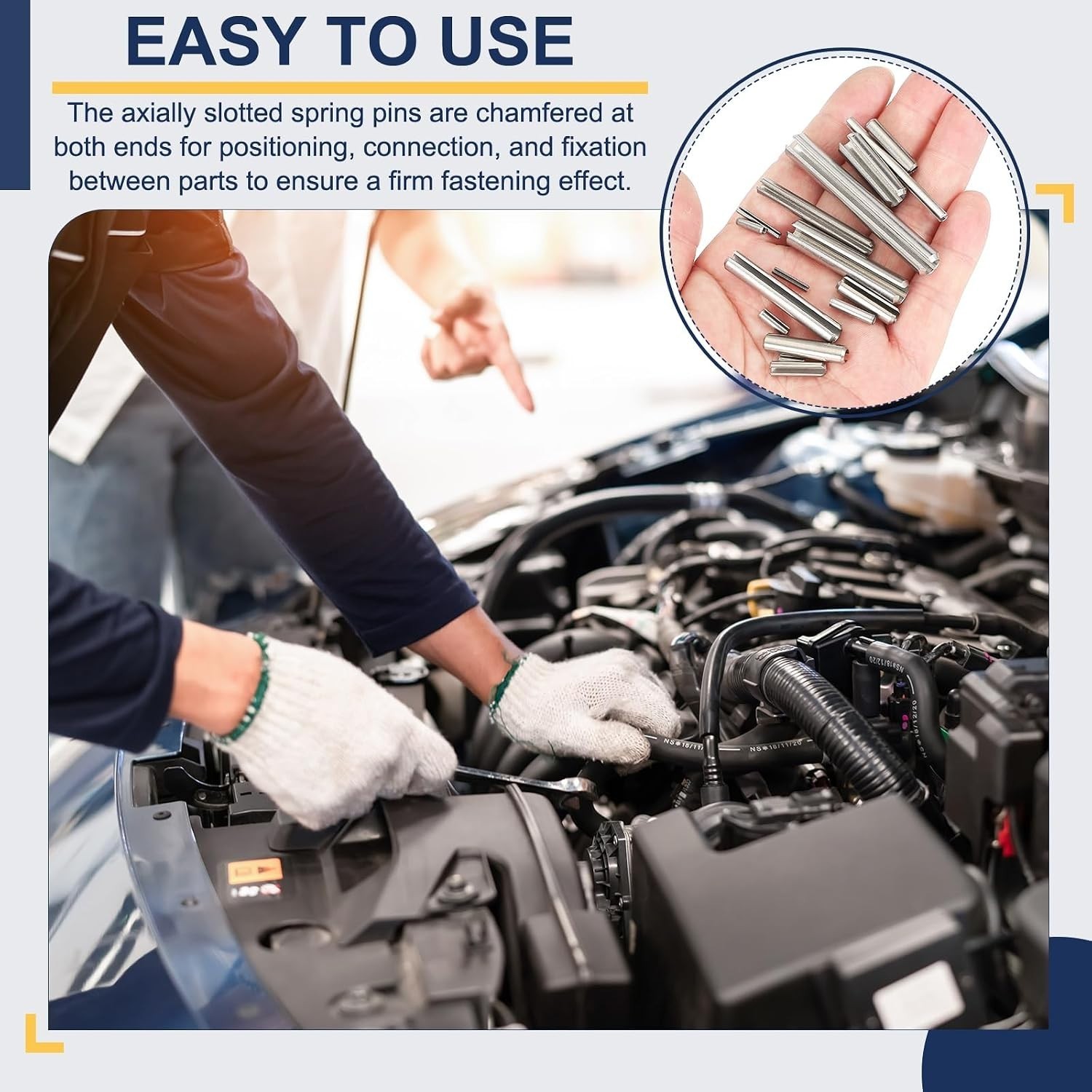 Durable 3/32″ x 3/4″ Slotted Spring Pin Set – 50 Count for Home and Auto Fixes