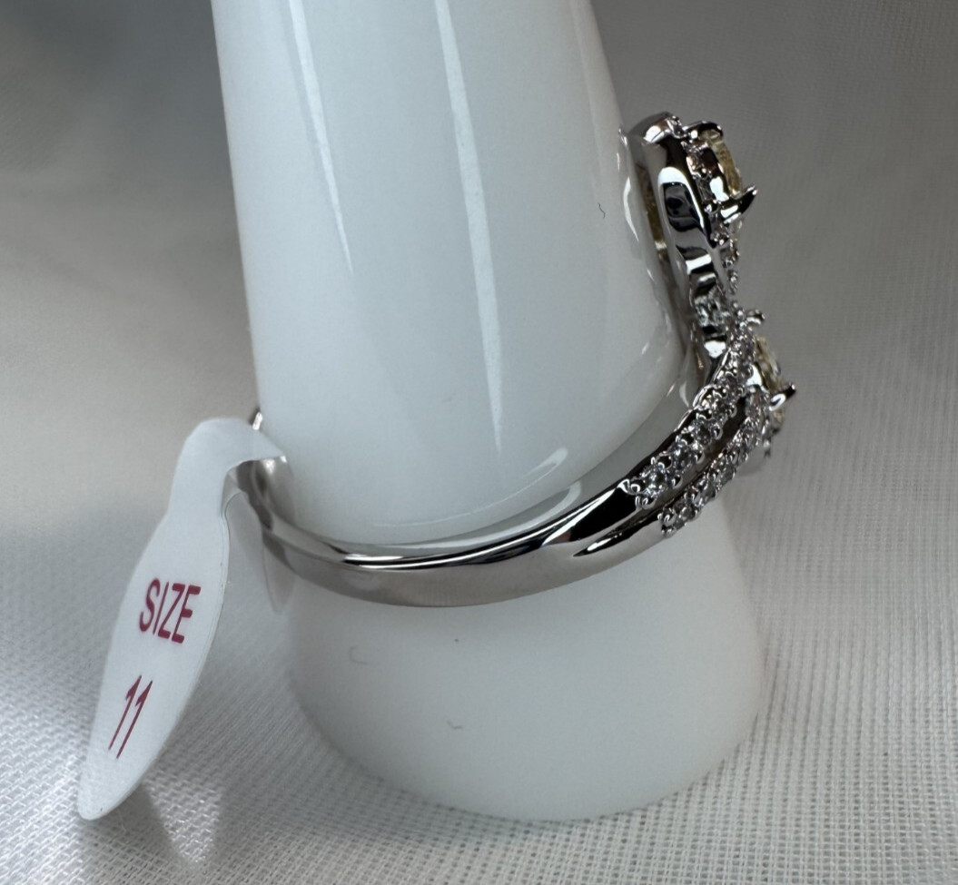 Bomb Party Ring Size 11 – RBP8620 “Say Yes To The Sparkle” Lemon CZ on Rhodium