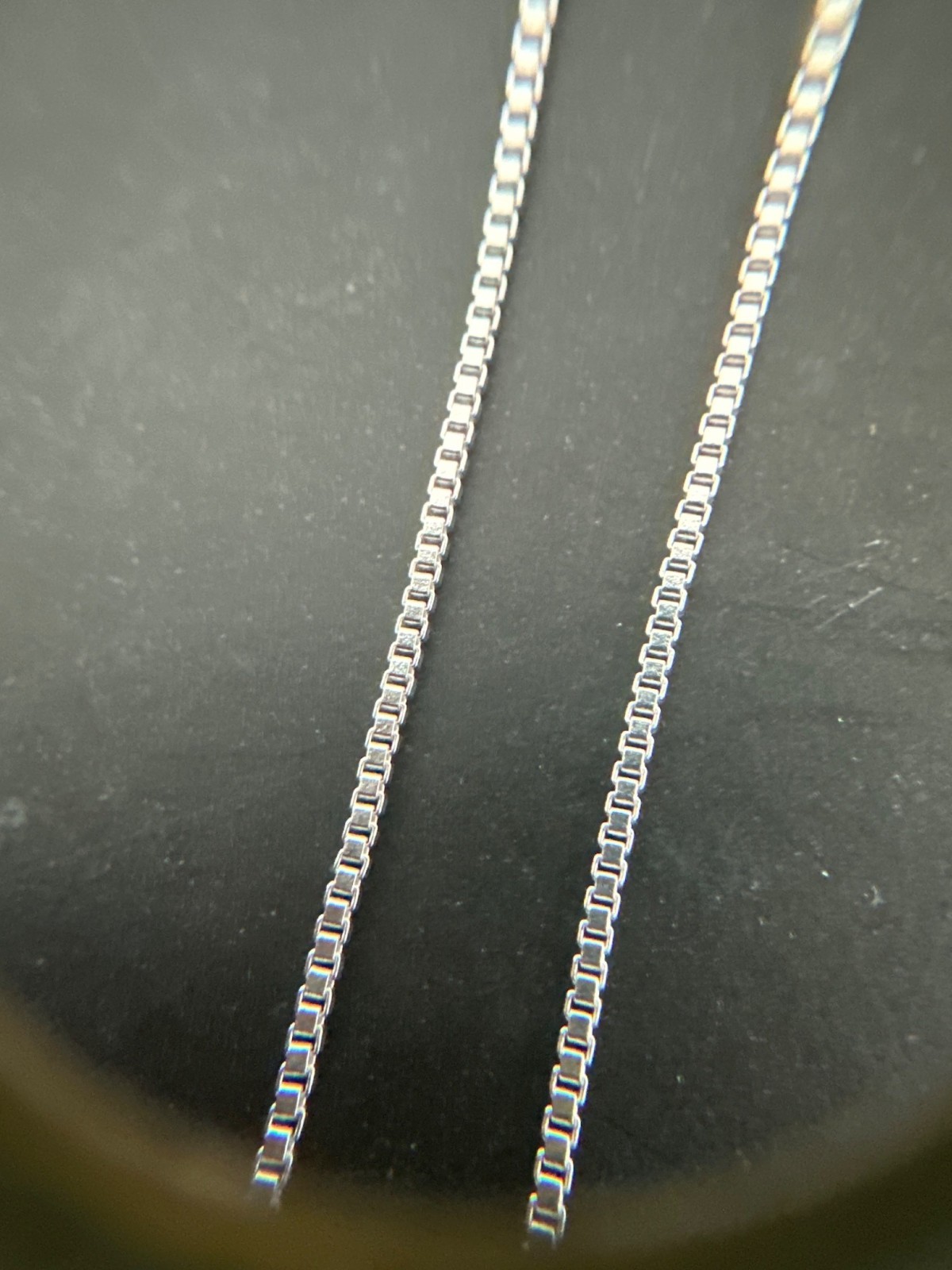 Sterling Silver Box Chain Necklace 18 In 0.8mm Lightweight 2.4 g Lobster Clasp