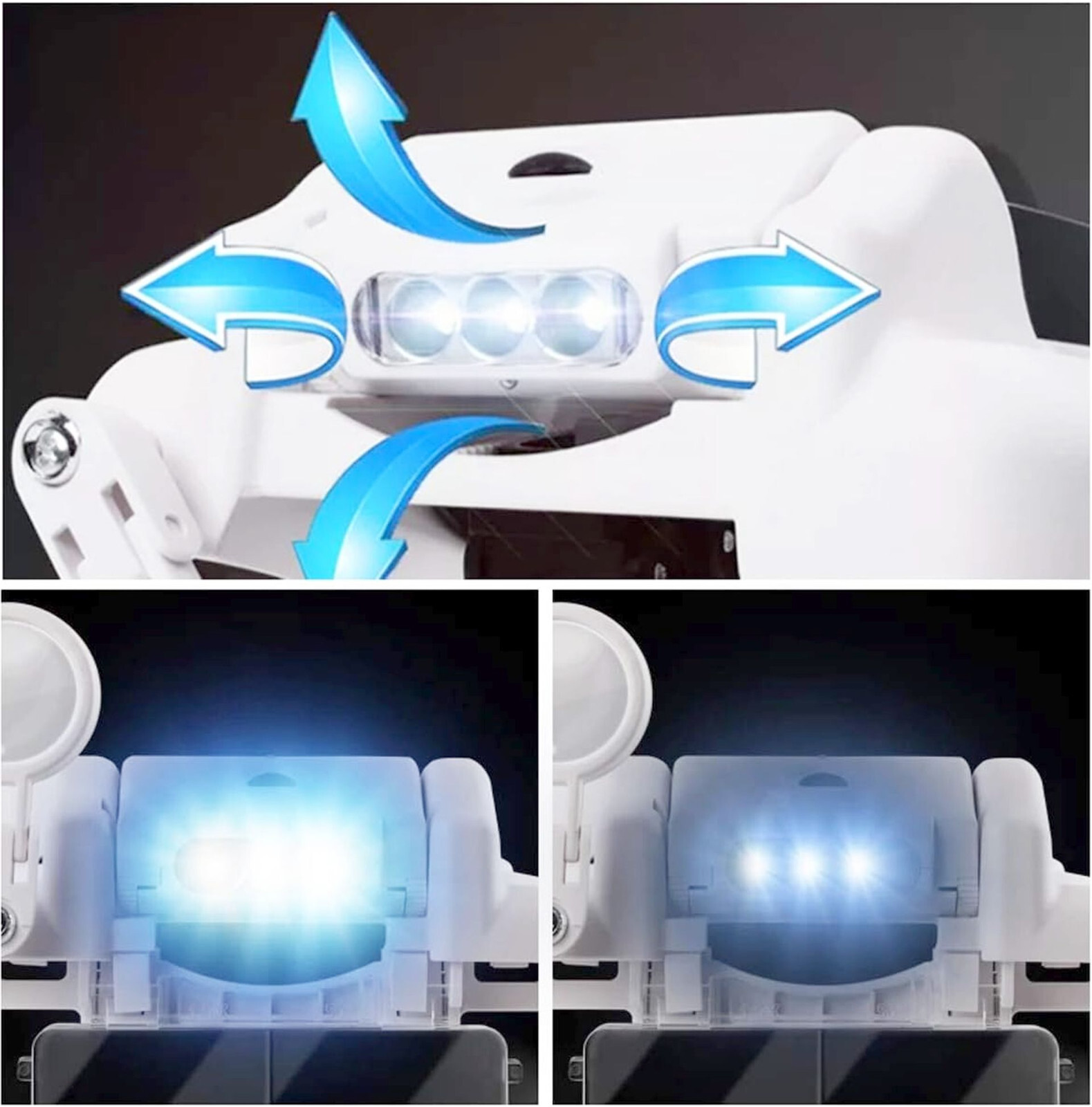 Head Lamp MAGNIFIER JEWELERS Magnifying Visor LED Light 1.5x 2x 3.5x 8x 9.5x 11x