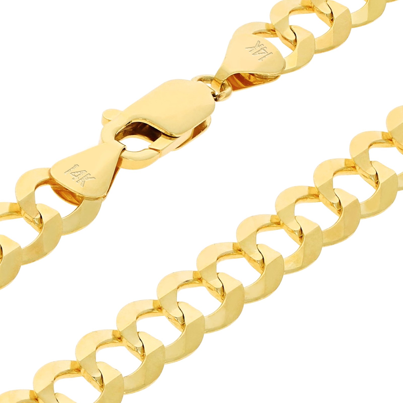 14K Yellow Gold Solid 1.5mm-12mm Cuban Curb Chain Link Pendant Necklace 16″- 30″