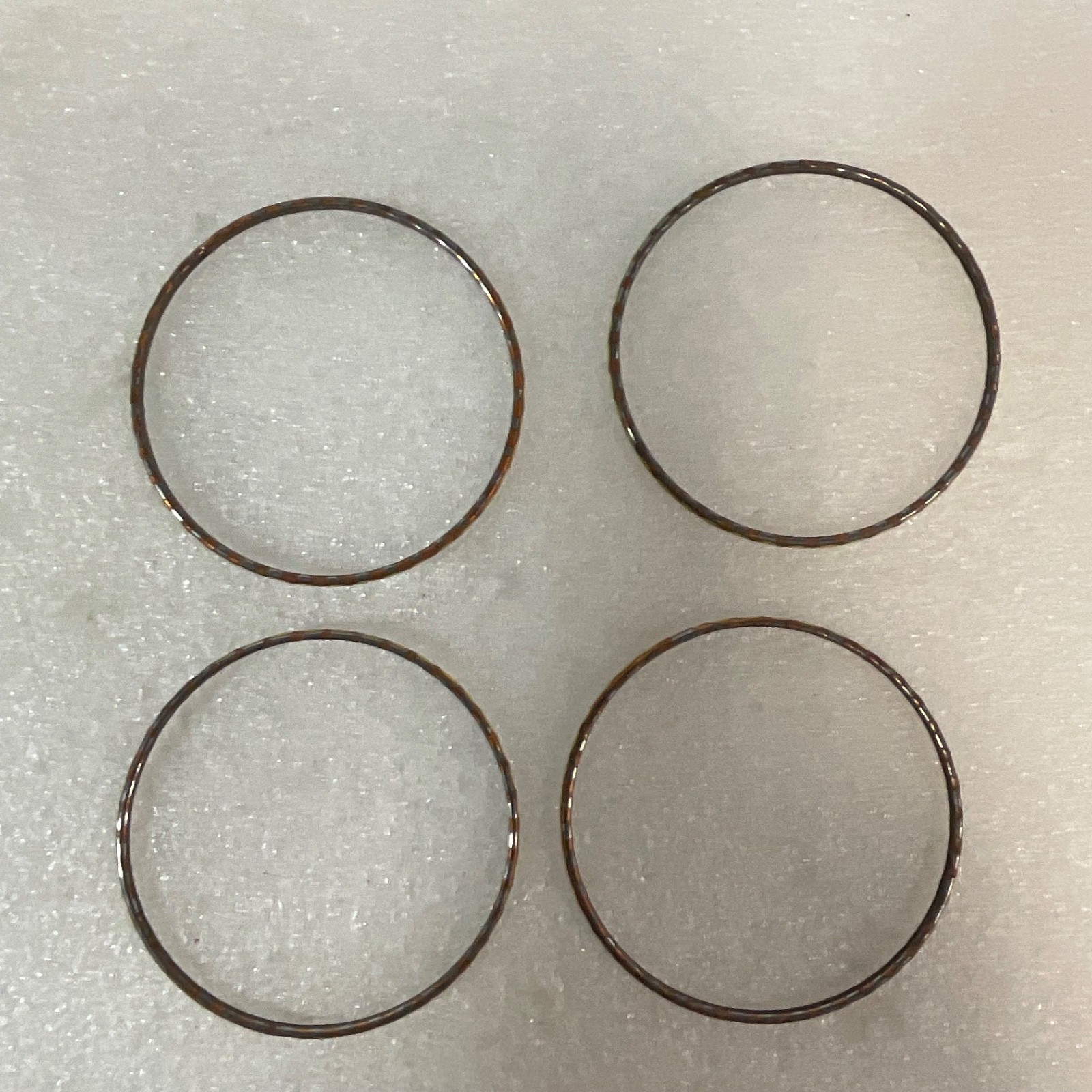 8in Yellow Brown Enamel Bangle Bracelet Lot of 4 Lightweight Stackable Jewelry