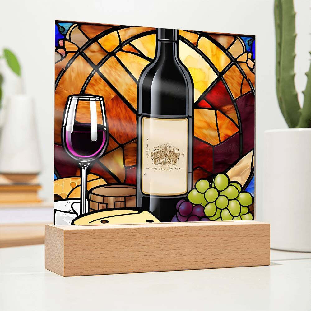 Wine Cheese Plate Acrylic Plaque