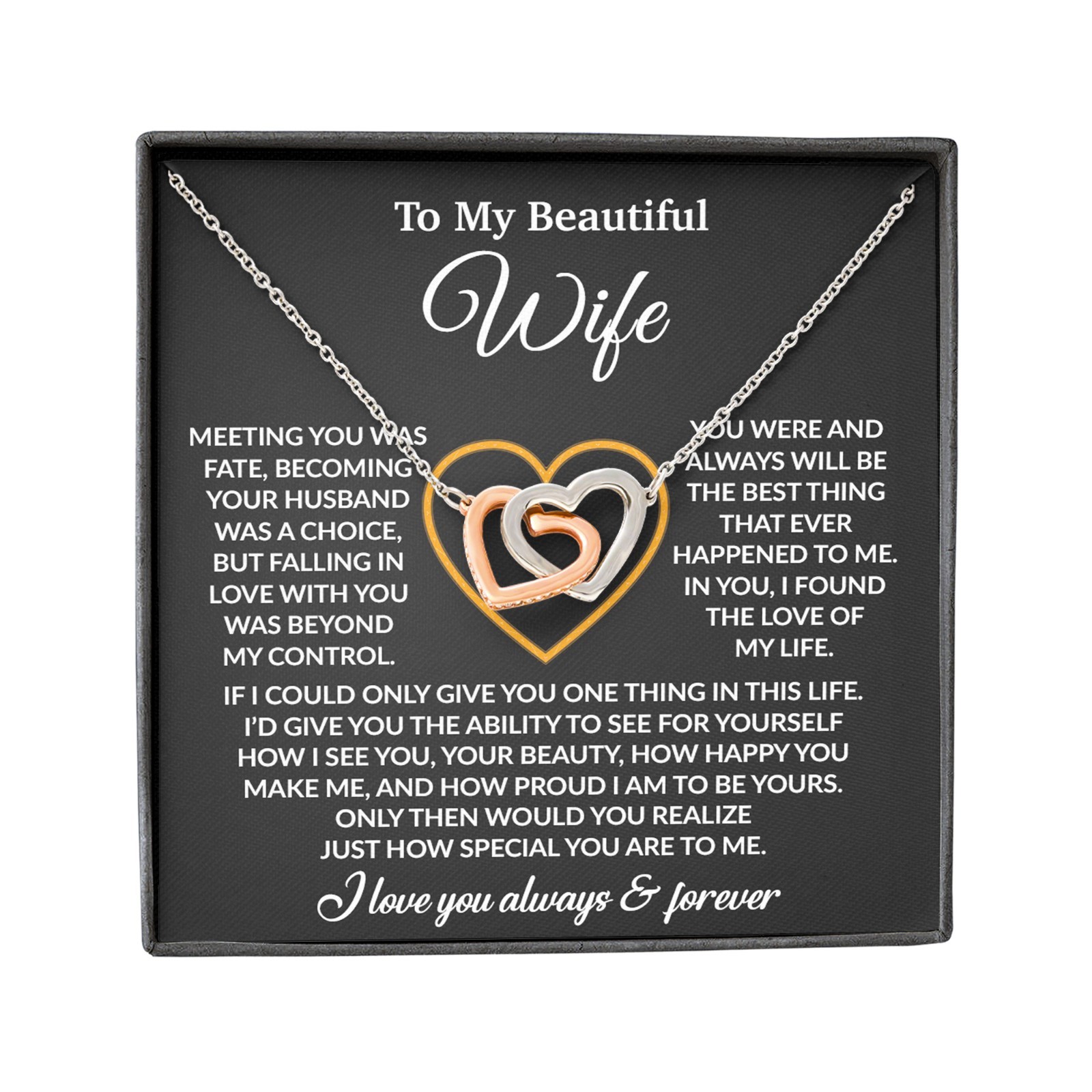 To My Wife Necklace, Christmas Gifts For Women, Anniversary Gift For Wife