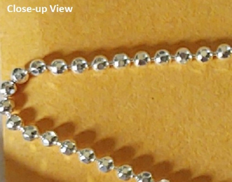 Diamond Cut Bead Necklace Chain / Sterling Silver (Made in Italy)