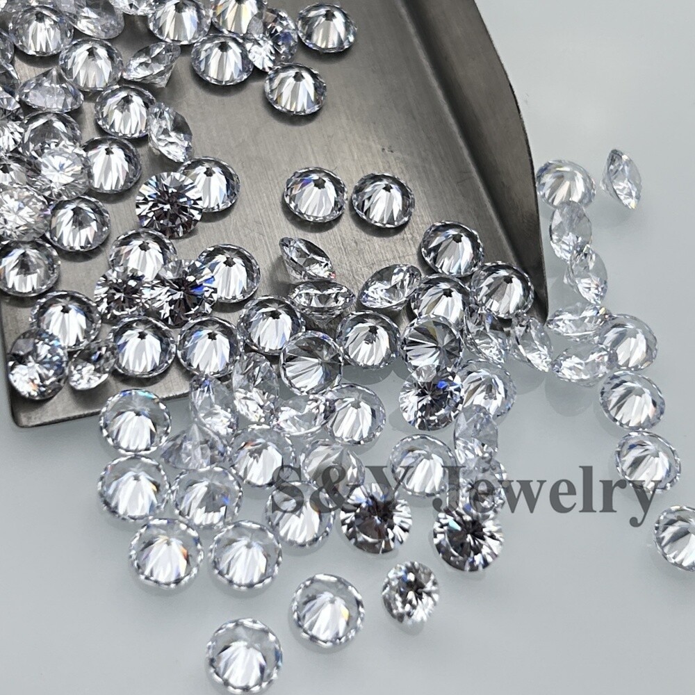Best Quality Wholesale CZ Stone 1000PCS Loose Cubic Zirconia Round Shaped White