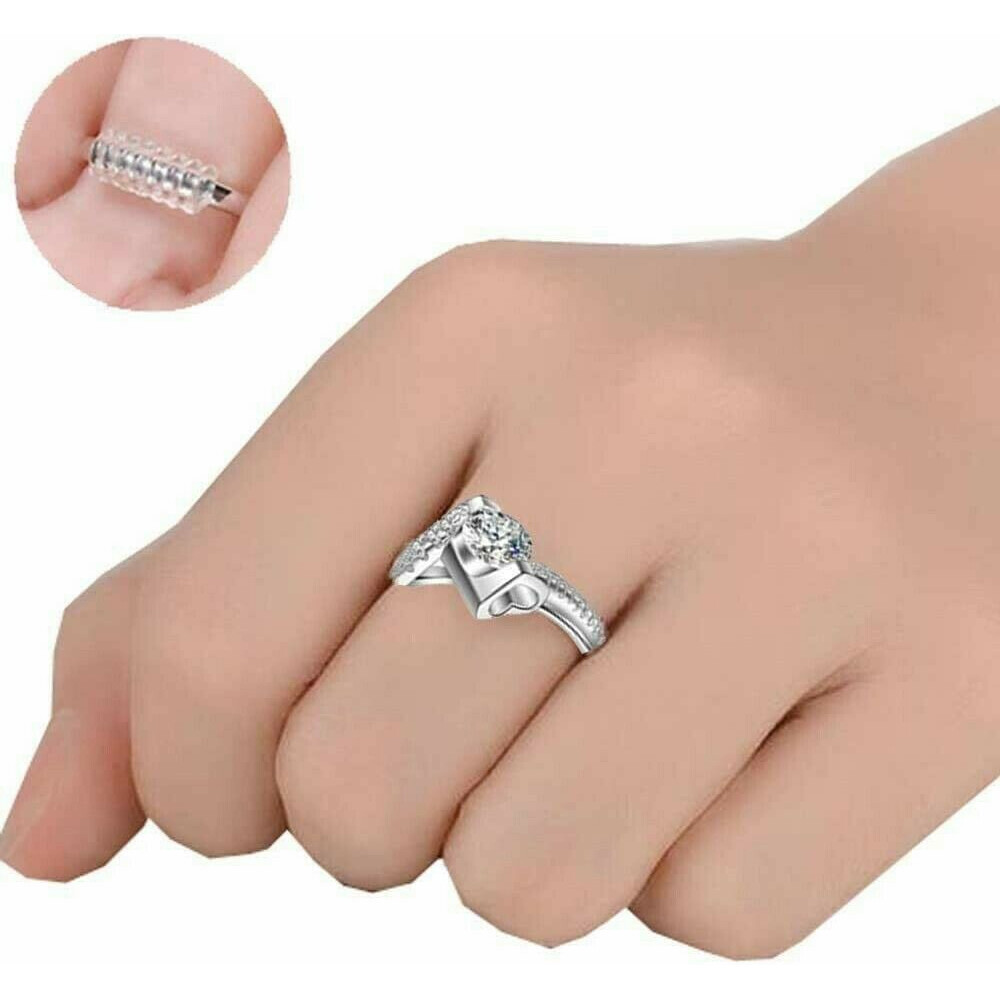 16PCS Ring Size Adjuster Invisible Clear Ring Sizer Guards Jewelry Fit Reducer