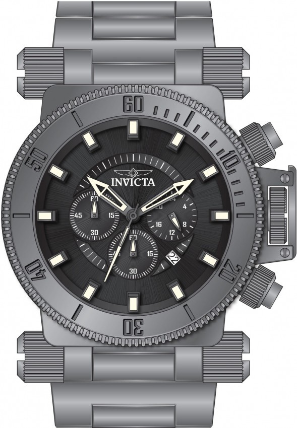NEW INVICTA 48221 COALITION FORCES ALL TITANIUM BLACK CHRONOGRAPH WATCH 51MM