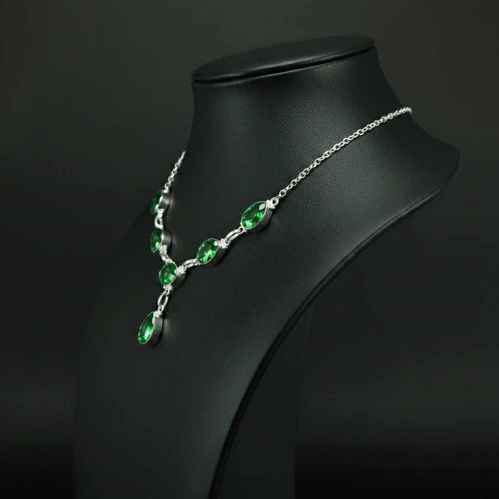 Peridot Gemstone 925 Sterling Silver handmade Gift Necklace 18″