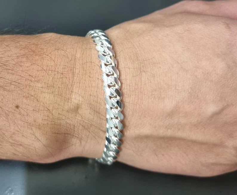 925 Sterling Silver Miami Cuban Link Chain Mens Necklace Bracelet 12.5mm Wide
