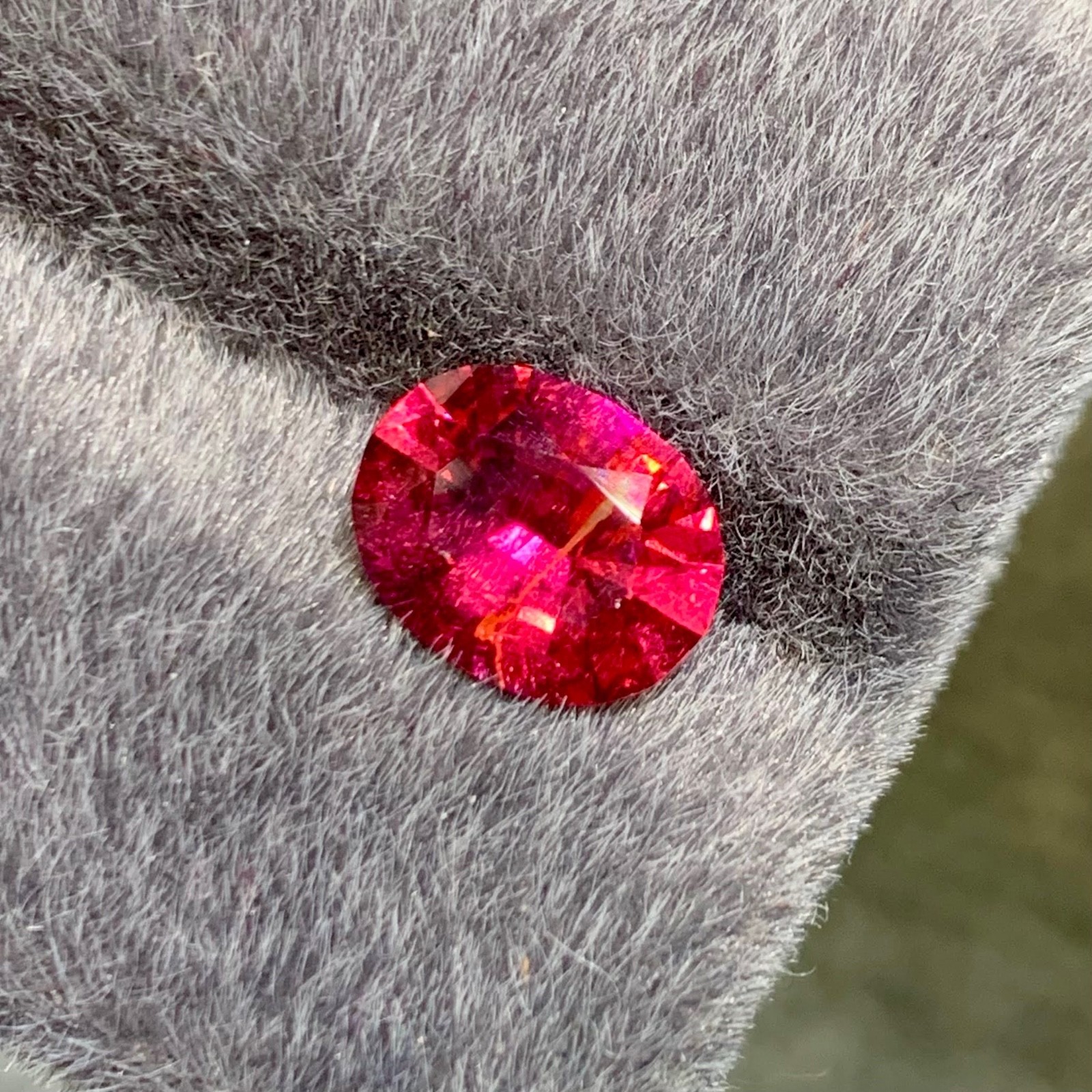 1.57 Carats Hot Red Rubelite Tourmaline Stone Oval Cut From Afghanistan