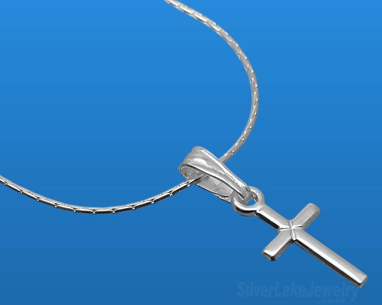 925 Sterling Silver Small Tiny Cross Charm Pendant Necklace