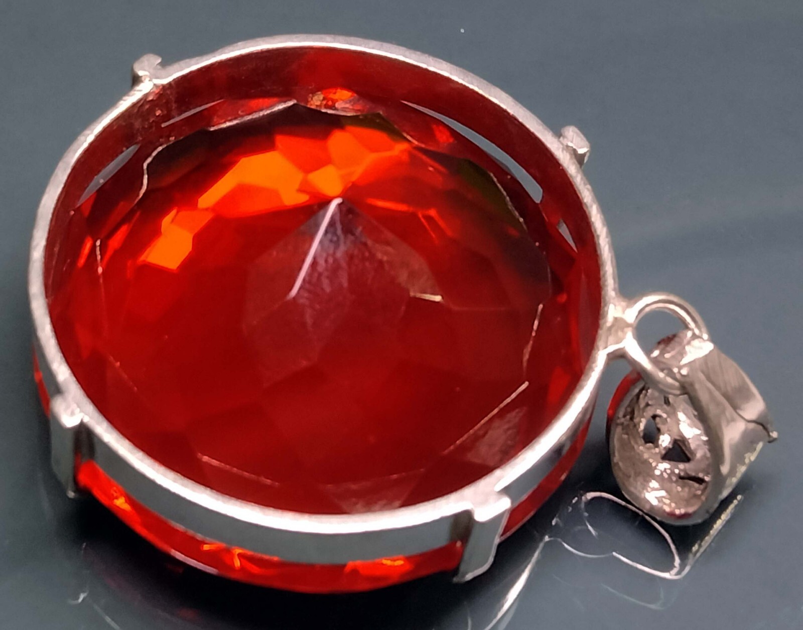 Round Cut 122.35 Ct Pendant Mexican Fire Opal Certified Natural Gemstone PD042