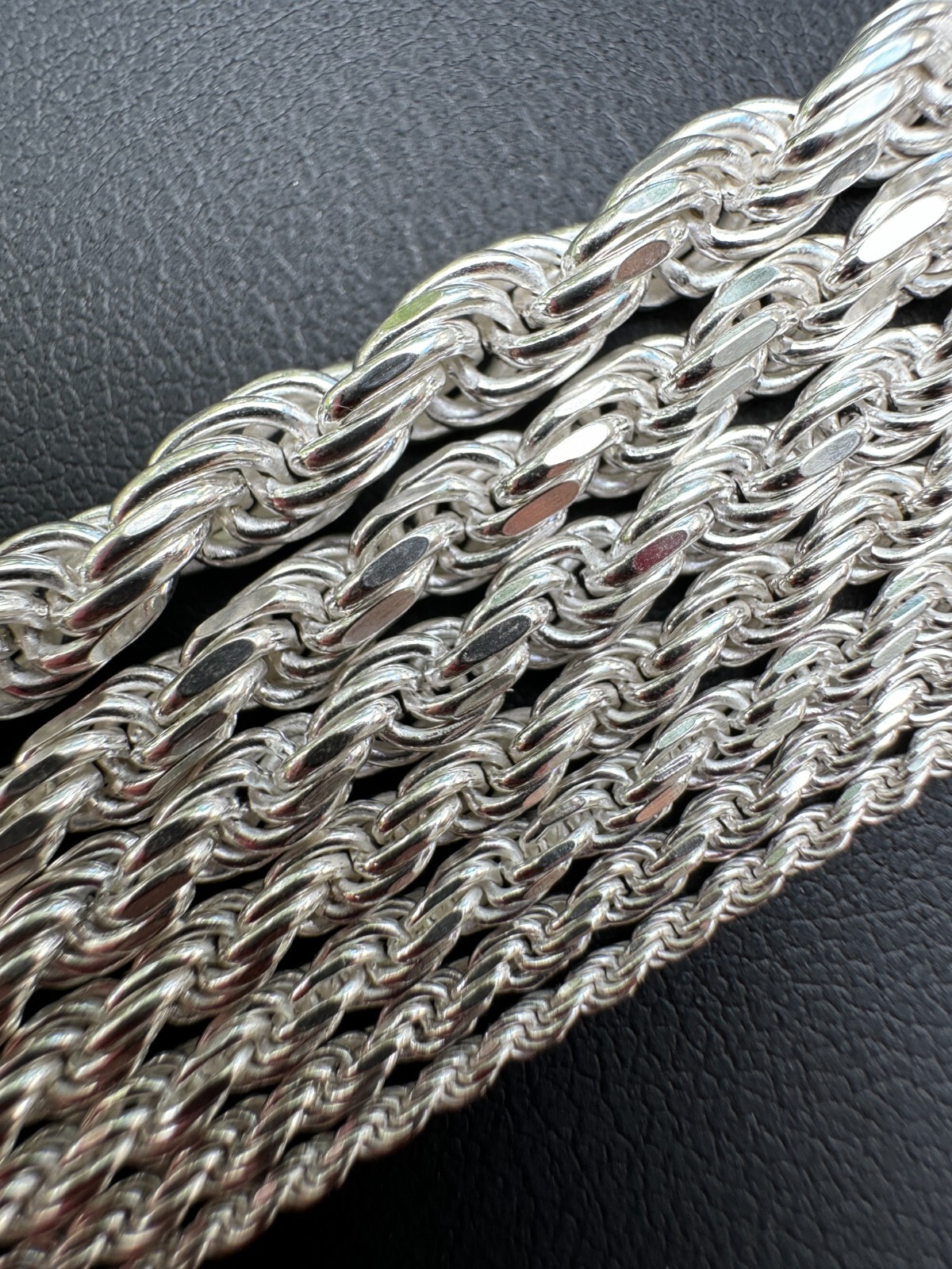 Cadena Rope Plata Esterlina 925 Real Hombre Mujer 1.5-5mm Italia 16-30″