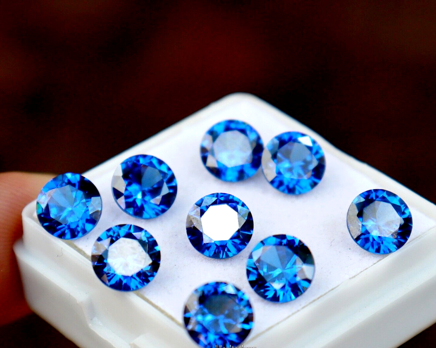 Certified 9 Pcs Natural Ceylon Blue Sapphire 5 mm Round Cut Lot Loose Gemstone